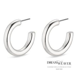 Maddie Medium Silver Plated Hoops | Pilgrim